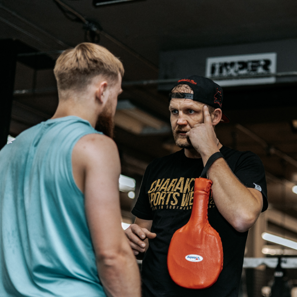 Boxing Coach teaching mind body connection